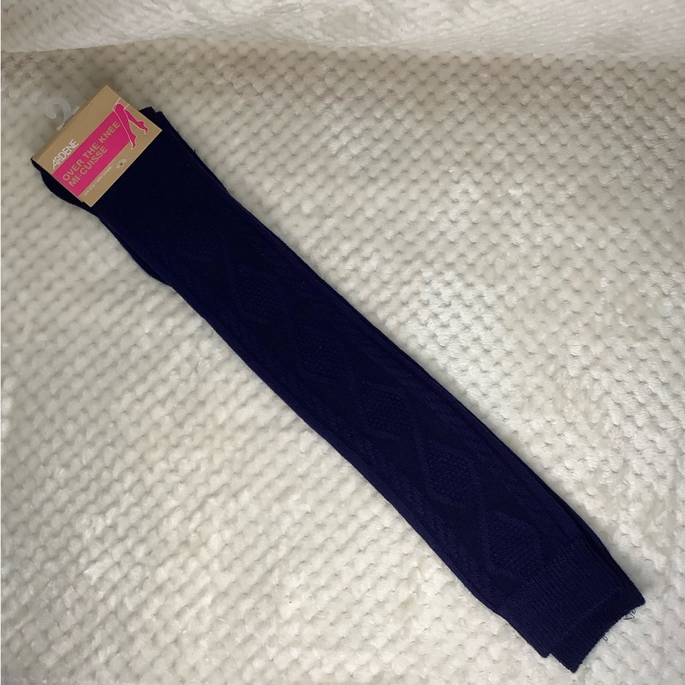 New with Tags Ardene Over the Knee Socks Navy Blue Soft and Stretchy One Size